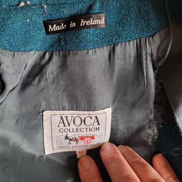 Vintage Turquoise Wool Trench Coat - Picture 5 of 7